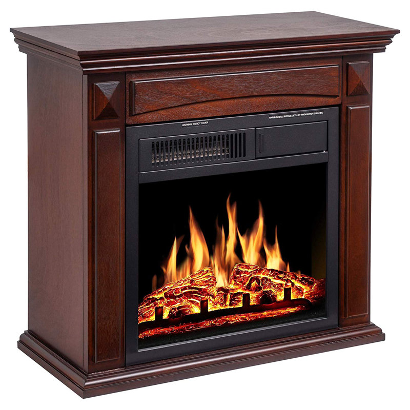 Charlton Home® Wooden Surround Electric Fireplace Insert Wayfair